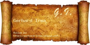 Gerhard Irma névjegykártya