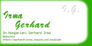 irma gerhard business card